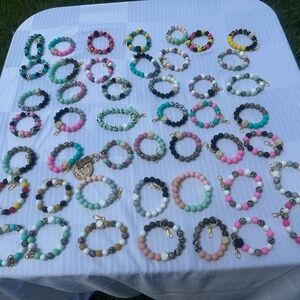 Multicolor Beaded Wristlet w Keychain Lot